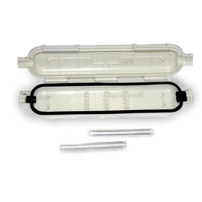 Boîte de protection pour l'épissage de câbles en fibre optique blanche et noire avec adaptateur