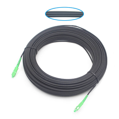 Extérieur 2*5.0mm FTTH SC APC Flat Drop Patch Cord Mode unique avec veste de balck