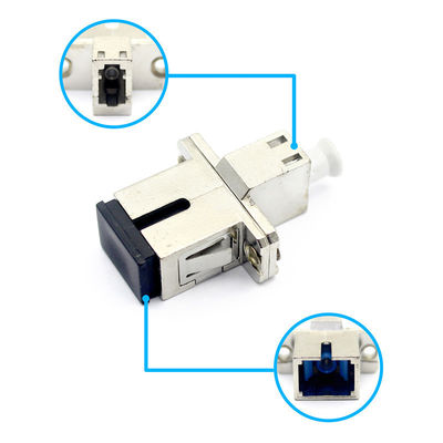 Storage Temp. -40°C to 85°C Metal Case SC UPC to LC UPC Simplex Fiber Optic Adapter with Flange