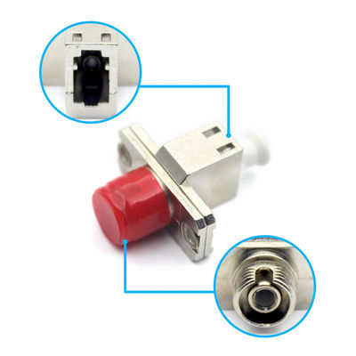 FTTH Equipment Metal Case LC UPC to FC UPC Fiber Optic Simplex Adapter with Flange
