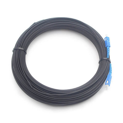 2.0*5.0mm 1FO SC UPC To SC UPC FTTH Flat Drop Patch Cord G675A1 With Black Jacket