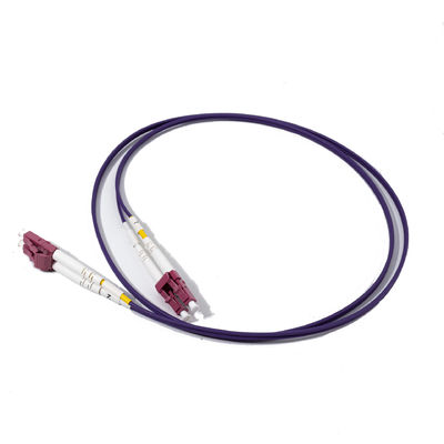 Purple LC UPC To LC UPC Duplex Patch Cord Optical Fiber MM, OM4, 3.0mm