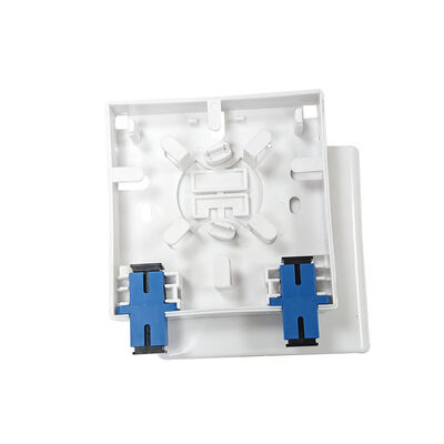 86*86mm Wall Mounted Faceplate 2 Ports With SC/UPC  Adapter Fiber Optic Termination Box