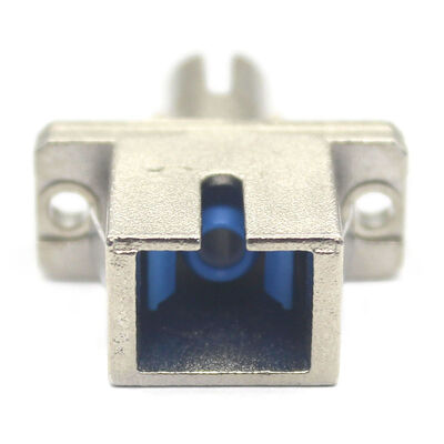 FTTH SC UPC to ST UPC Simplex Fiber Optic Adapter with 0.2 dB Insertion Loss in Metal Case with Flange and 500 Cycle Durability