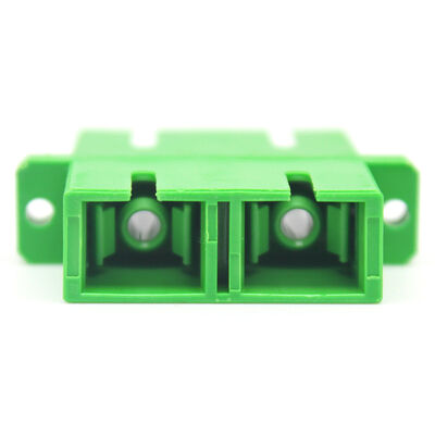 SC APC Duplex Fiber Optic Adapter with Flange - 0.2dB Insertion Loss, 500 Cycle Durability, Waterproof for CATV Systems