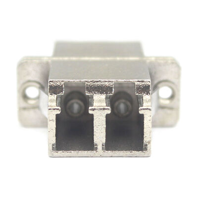 Metal Case LC UPC Duplex Optic Fiber Adapter with Flange