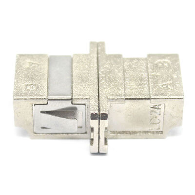 Metal Case LC UPC Duplex Optic Fiber Adapter with Flange