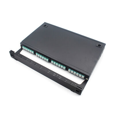 19 Inch Rack Mounted 1U Height MPO-LC 96 Fibers Fiber Patch Panel for High-Density Data Centers