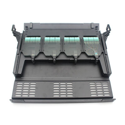 19-inch 1U 2U 4U 144F MPO-LC Fiber Optic Patch Panel with Cassette - Ultra-high Density, Double Rail Design, ABS MPO Module