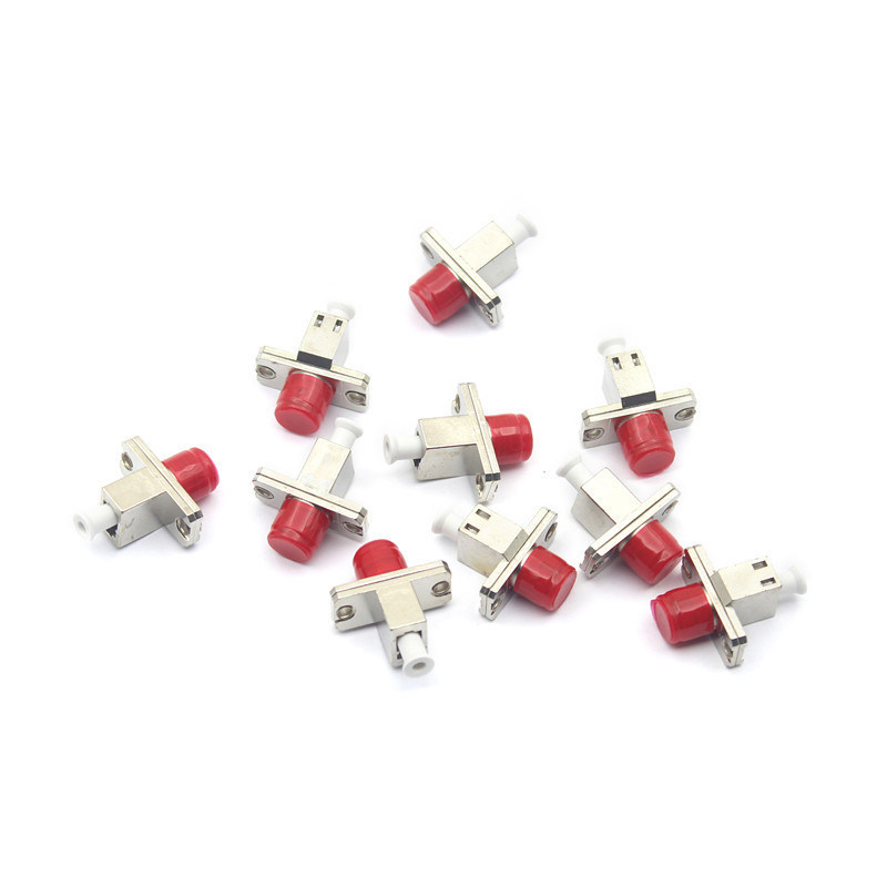 FTTH Equipment Metal Case LC UPC to FC UPC Fiber Optic Simplex Adapter with Flange