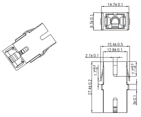 Adaptateur de câble optique FTTH SC APC pour l'essai de charge de l'accouplement en fibre optique ≥ 70 N