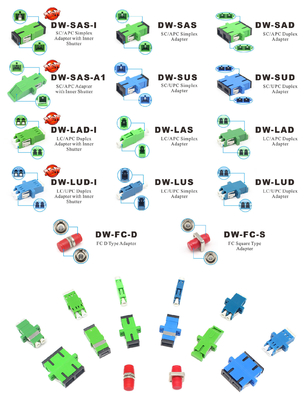 0.2dB perte d'insertion stockage LC UPC connecteur double fibre optique pour adaptateur