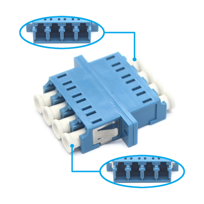 Adaptateur optique quadruplex FTTH LC UPC avec durabilité de la bride 0,2 dB 500 cycle passé