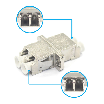Casse métallique fibre DX LC UPC Duplex sm Adaptateur avec bride à faible perte d'insertion de 0,2 dB