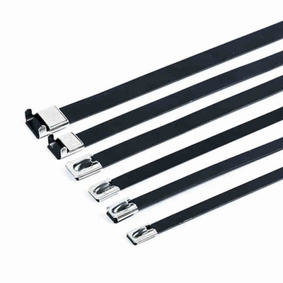 Les fils de liaison auto-verrouillable des câbles métalliques recouverts de pulvérisation noire des câbles en PVC en acier inoxydable