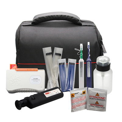 Le kit d'outils FTTH des réseaux avec des nettoyants à fibre optique et un microscope 400X