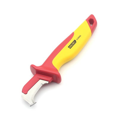 Dites au revoir au désordre avec le couteau électrique rouge/jaune multifonctionnel
