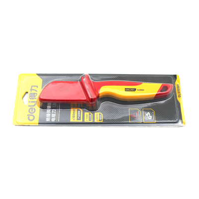 Dites au revoir au désordre avec le couteau électrique rouge/jaune multifonctionnel