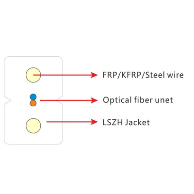 LSZH protection extérieure GJXFH câble FTTH avec renforcement métallique parallèle