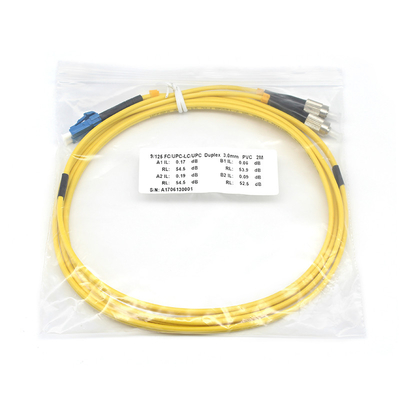 LSZH 3,0 mm St Lc câble à fibre 2,0 mm Duplex LC UPC à FC UPC SM