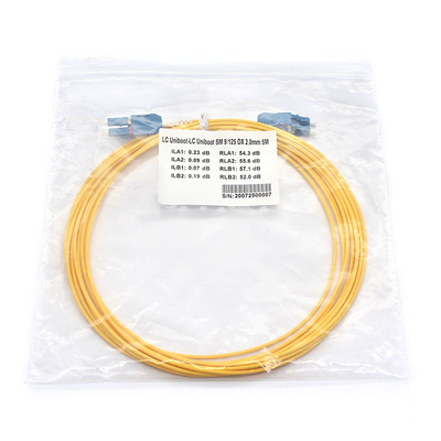 G652D G657A1 DX LC UPC à LC UPC SM Uniboot Cordon de patch en fibre optique avec compatibilité LC/SC/MPO