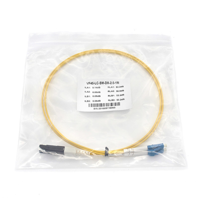 Cordon de patch en fibre optique à mode unique avec PVC Duplex LC UPC à VF45 pour les solutions à large bande de fibres