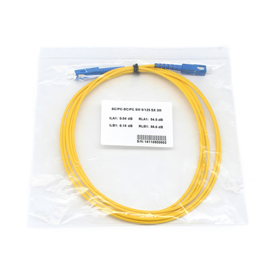 Le câble de patch en fibre optique simple SC UPC à SC UPC SM PVC intérieur
