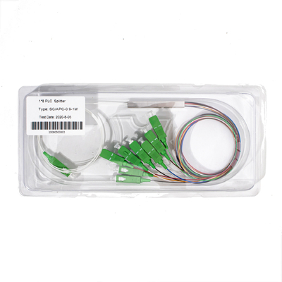 Fibre optique 1X8 Mini séparateur PLC SC APC Connecteur 0.9mm, 1M
