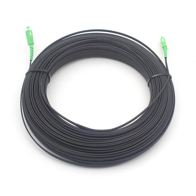 Extérieur 2*5.0mm FTTH SC APC Flat Drop Patch Cord Mode unique avec veste de balck