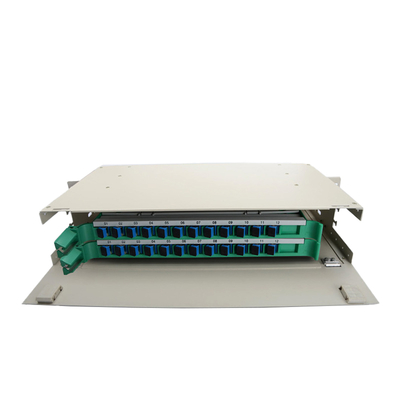 2U 19 pouces 12/24 noyau boîte complète en fibre optique cadre de distribution panneau de patch ODF