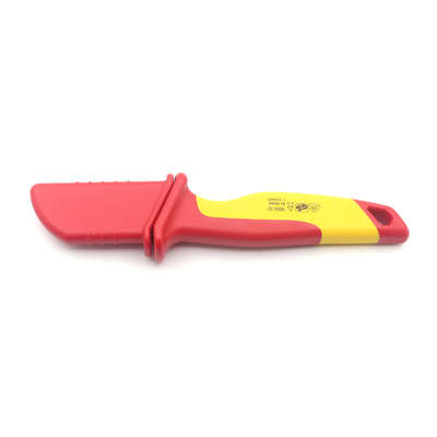 Couteau d'électricien isolant VDE 50mm Rouge/Jaune pour dénuder les câbles