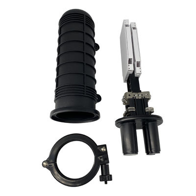 Boîtier d'épissure de fibre optique en dôme étanche IP68 1 entrée 2 sorties, capacité de 48 fibres, pour applications aériennes et souterraines