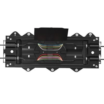 Outdoor Waterproof 24/48 Cores Fiber Optic Splice Closure with 2 In 2 Out Ports and ABS+PC Plastic Construction