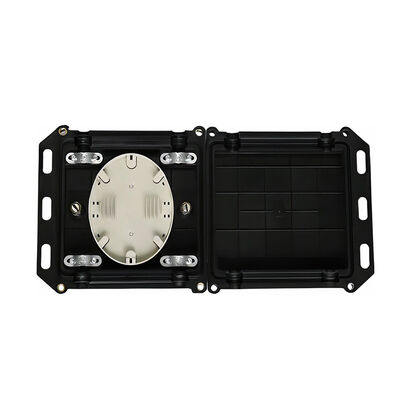 Boîte de jonction d'épissure de fibre optique de type mini carré 2 entrées 2 sorties pour 12-24 fibres avec matériau ABS+PC