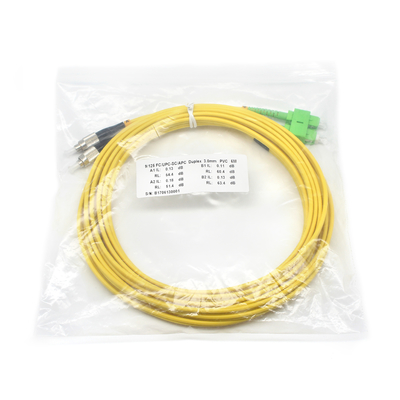 Cordon de patch en fibre optique en double SC/APC à FC/UPC SM pour le réseau LAN sans fil 3M