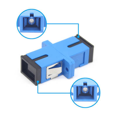 Adaptateur fibre optique SC UPC Simplex avec bride, perte d'insertion 0,2 dB