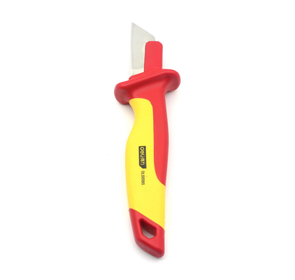 Couteau d'électricien isolant VDE 50mm Rouge/Jaune pour dénuder les câbles
