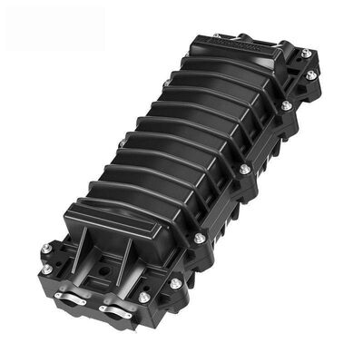 Boîtier d'épissure de fibre optique extérieur étanche 24/48 cœurs avec 2 ports d'entrée/sortie et construction en plastique ABS+PC