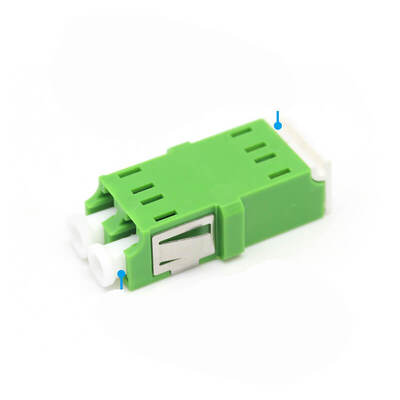 Adaptateur en fibre optique duplex vert SM LC/APC avec volet intérieur 0,2 dB de perte d'insertion et 500 cycles de durabilité
