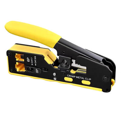 Outil de sertissage multifonction en acier à haute teneur en carbone pour câbles réseau Cat.5 Cat.6 Cat.7 avec connecteurs RJ11 RJ12 RJ45